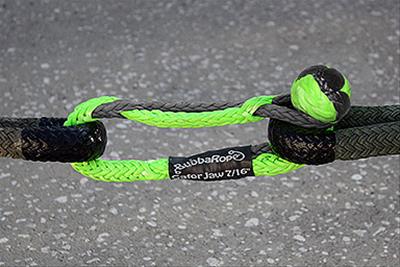 BubbaRope Nexgen Pro Gator-Jaw Synthetic Shackle - Green And Black 3/8 inch - Click Image to Close