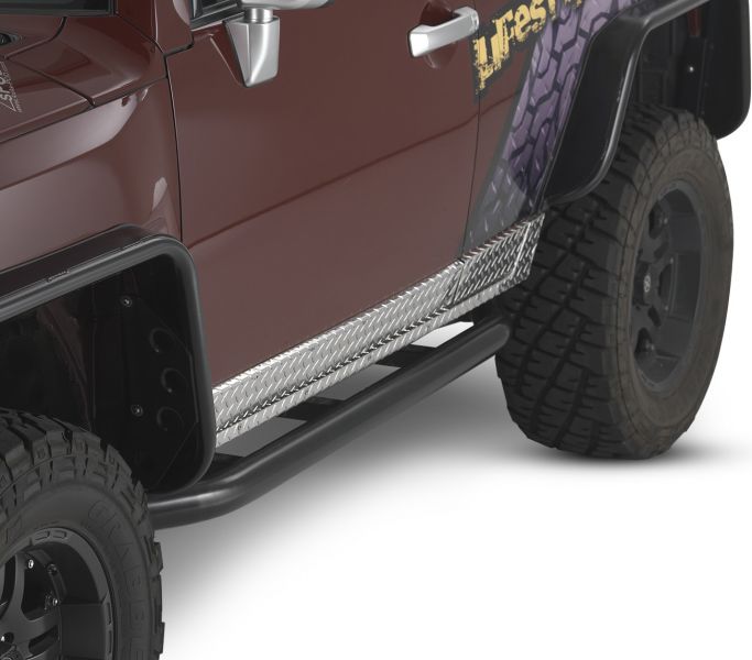 Warrior Products 2007 – 2014 Toyota FJ Cruiser Diamond Plate Sideplates - POLISHED - Click Image to Close