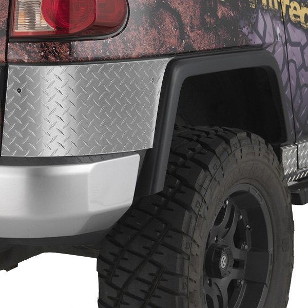 Warrior Products 07-14 Polished Diamond Plate Rear Corners for 1" BODY LIFT w/OEM Fenders - Click Image to Close