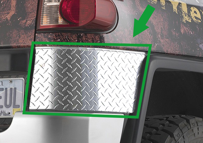 Warrior Products Diamond Plate Rear Corner Guards For 07-12 Toyota FJ Cruiser For Warrior Fenders - Click Image to Close