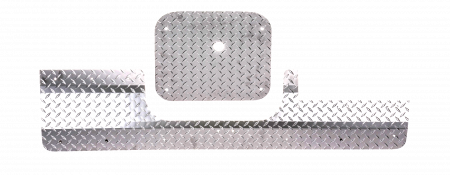 Warrior Products 07-14 FJ Center & Lower Tailgate Cover - Aluminum Diamond Plate - Click Image to Close