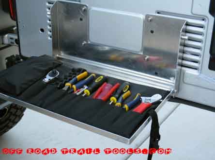 Tray Table, Fold-Down - Aluminum, Fits Wranglers 87-10, JK, TJ, LJ, YJ, Samurai tailgates