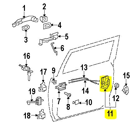 Door Lock Actuator Motor, Front Right - Click Image to Close