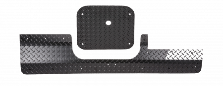 Warrior Products 07-14 FJ Center & Lower Tailgate Cover - Aluminum Black Diamond Plate - Click Image to Close