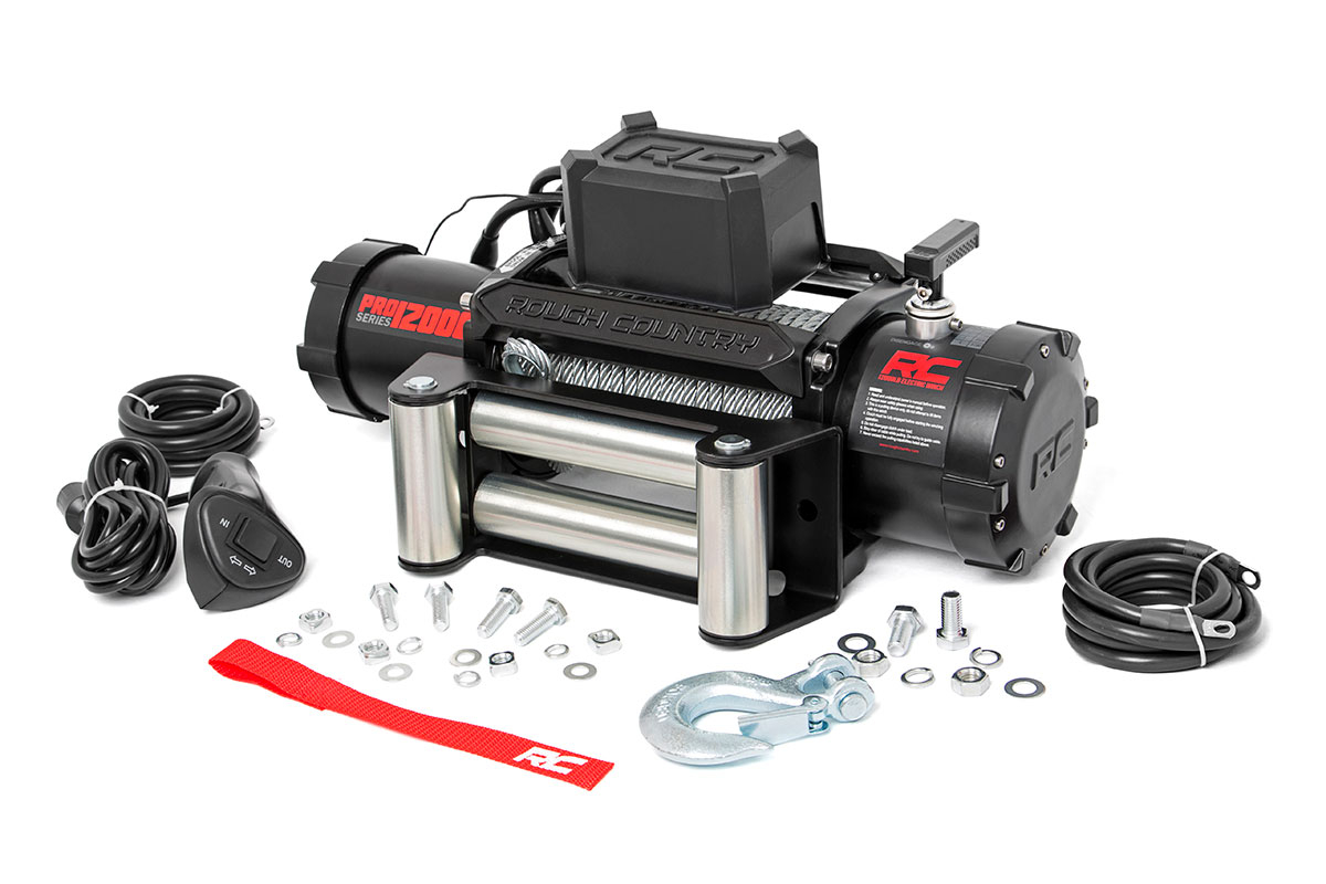 Rough Country 12000LB Pro Series Electric Winch | Steel Cable FREE SHIPPING - Click Image to Close