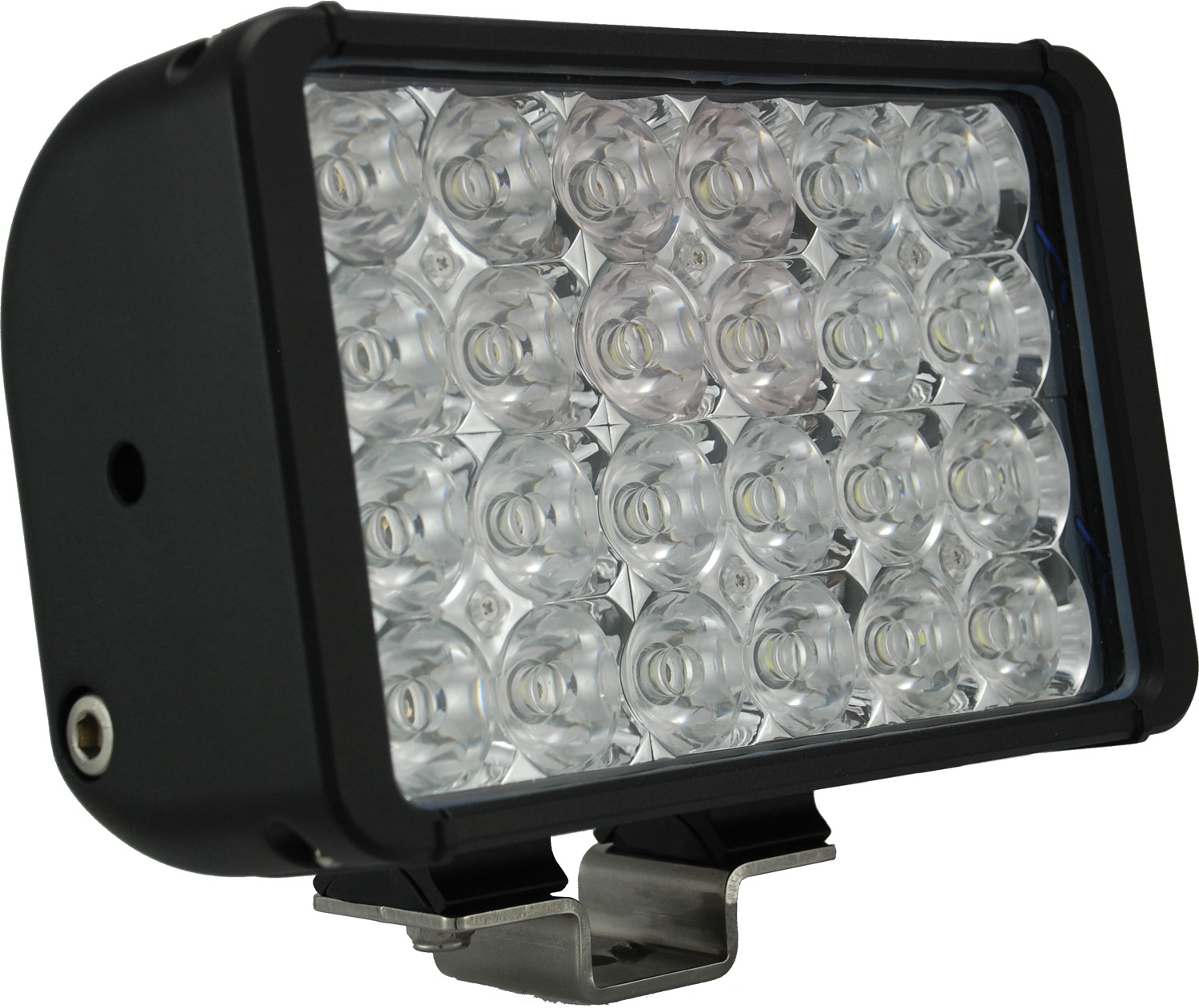8" XMITTER DOUBLE BAR BLACK 24 3W LED'S FLOOD - Click Image to Close