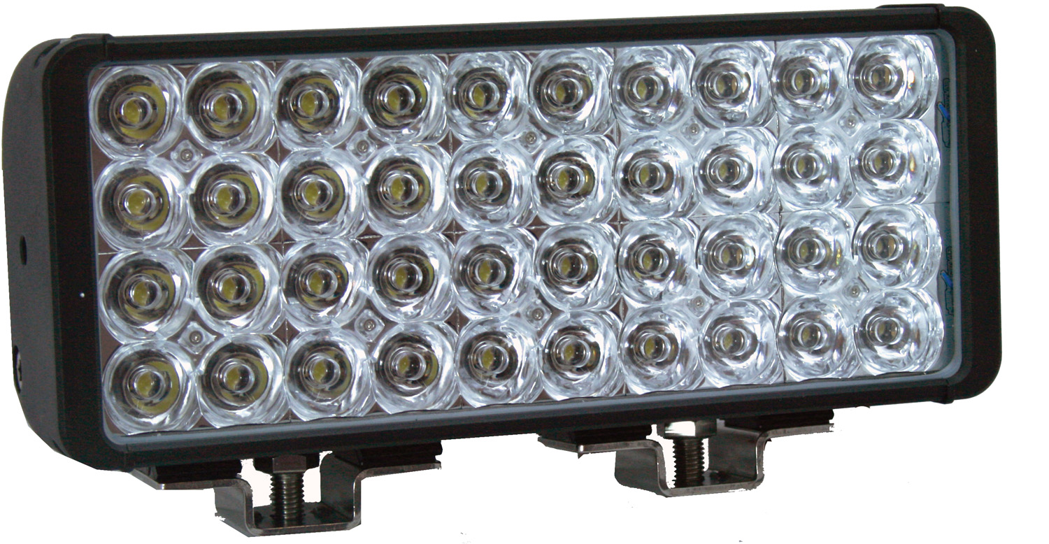 12" XMITTER DOUBLE BAR BLACK 40 3W LED'S FLOOD - Click Image to Close