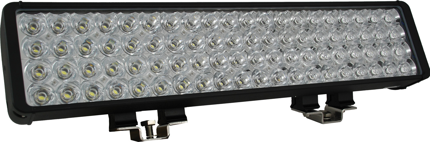 22" XMITTER DOUBLE BAR BLACK 80 3W LED'S FLOOD - Click Image to Close