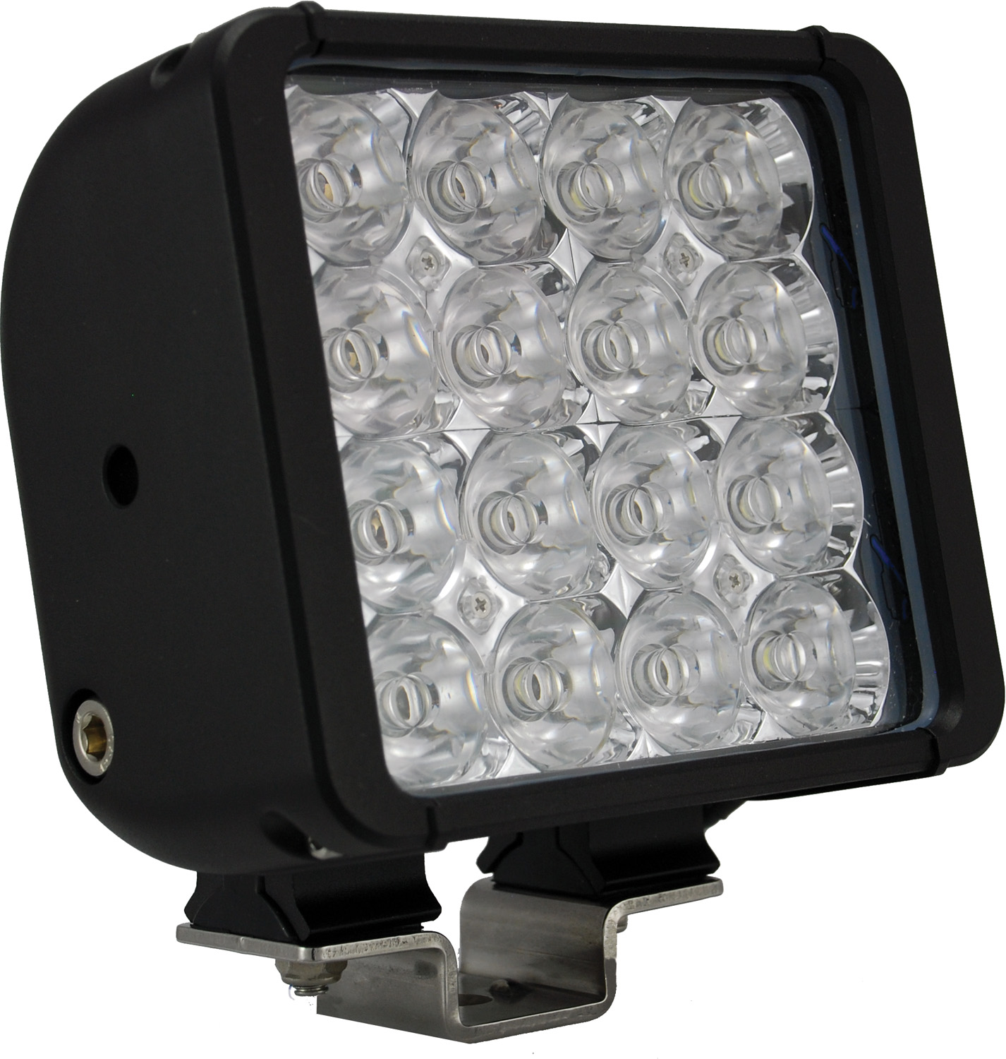 6" XMITTER DOUBLE BAR BLACK 16 3W LED'S EURO - Click Image to Close
