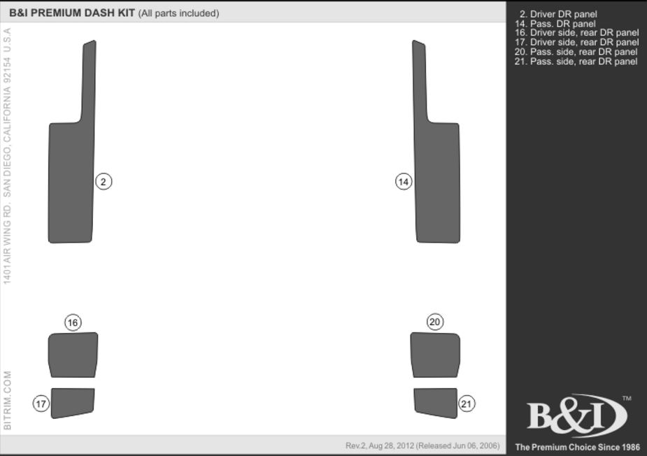 B&I Premium FJ Cruiser Dash Kit (6 pcs upgrade) - Click Image to Close