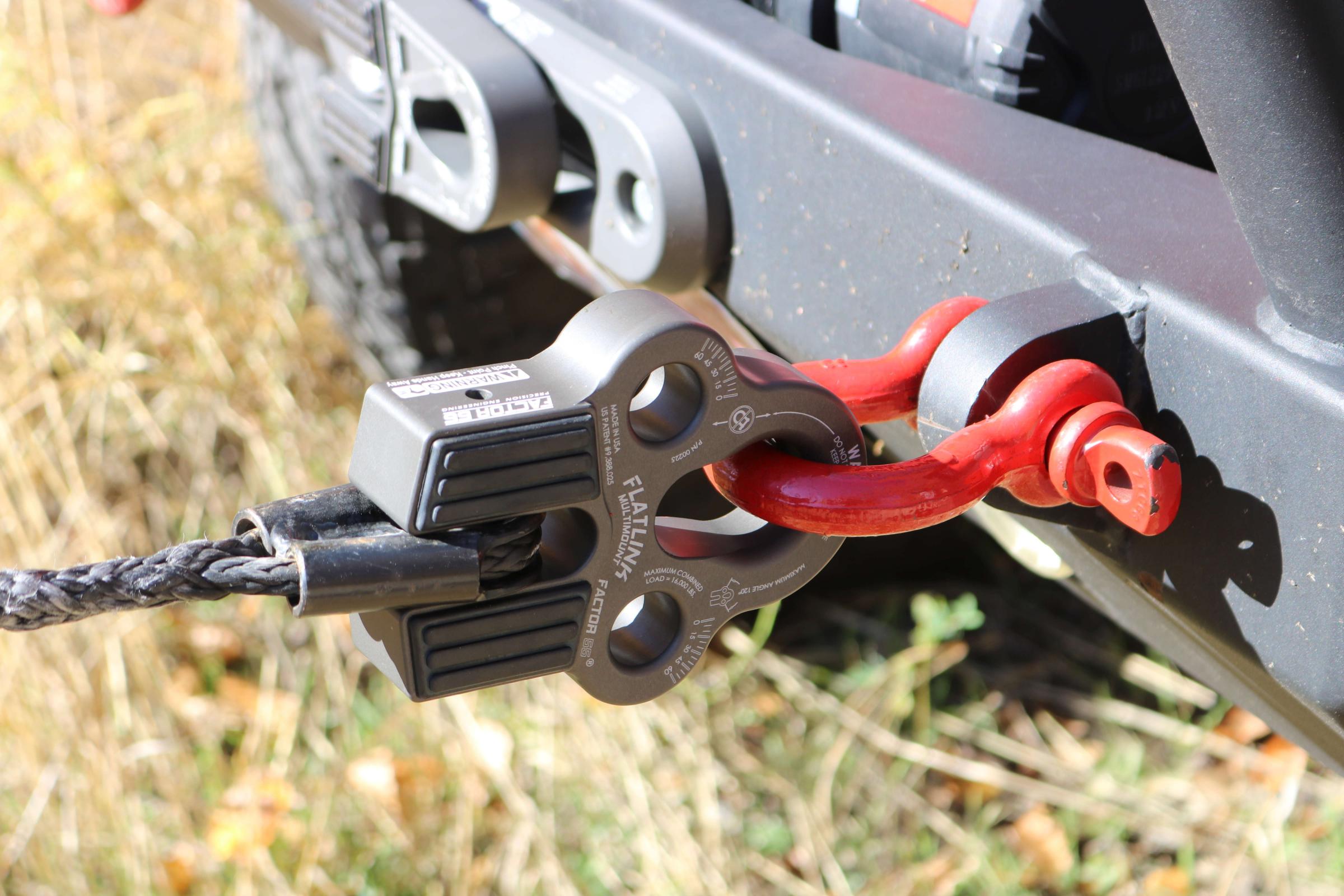 Factor 55 Winch Line Shackle Mount Foldable Flatlink Multimount Gray Factor 55