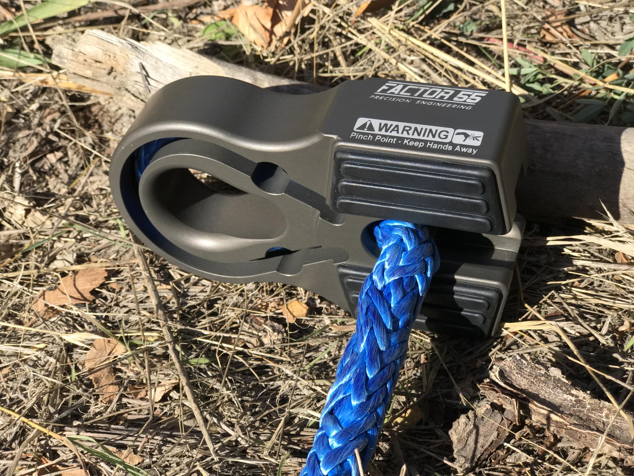 Factor 55 Winch Line Shackle Mount Splice On Foldable Gray Factor 55