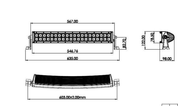 Twisted 20 inch Pro Series Curved LED Light Bar - Click Image to Close