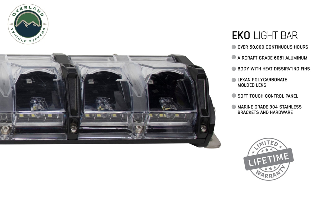 Overland Vehicle Systems 30 Inch LED Light Bar With Variable Beam DRL,RGB Back Light 6 Brightness EKO