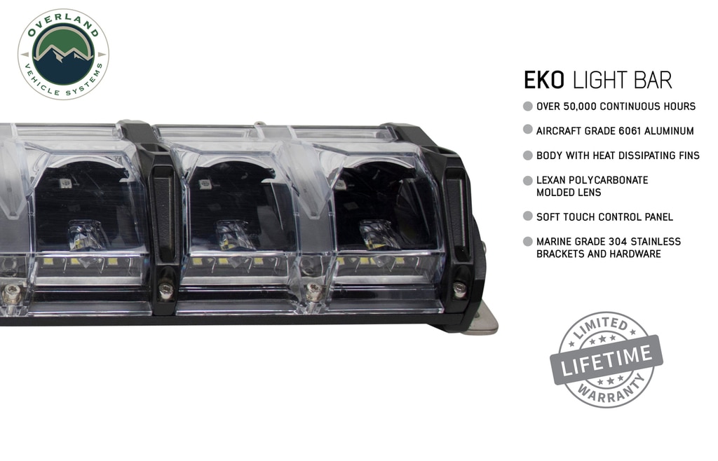 Overland Vehicle Systems 40 Inch LED Light Bar With Variable Beam DRL, RGB Back Light 6 Brightness EKO