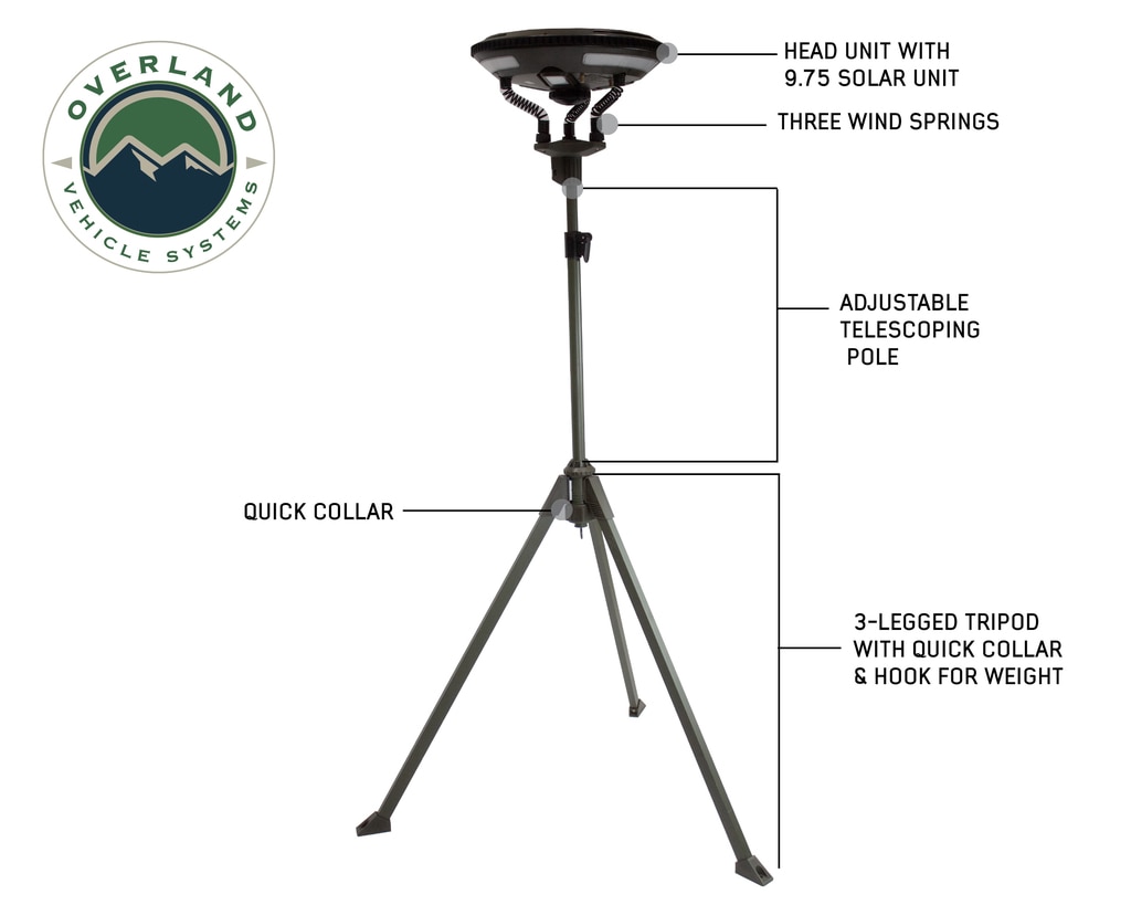 Overland Vehicle Systems Solar Camping Light Pods & Speaker Universal Wild Land - Click Image to Close