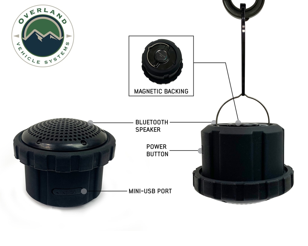 Overland Vehicle Systems Solar Camping Light Pods & Speaker Universal Wild Land - Click Image to Close