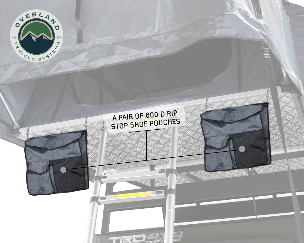 Overland Vehicle Systems Roof Top Tent 2 Person Extended Roof Top Tent With Annex Green/Gray Nomadic - Click Image to Close