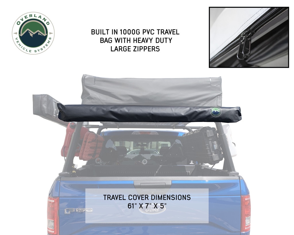 Overland Vehicle Systems Nomadic Awning 1.3 - 4.5 Foot With Black Cover