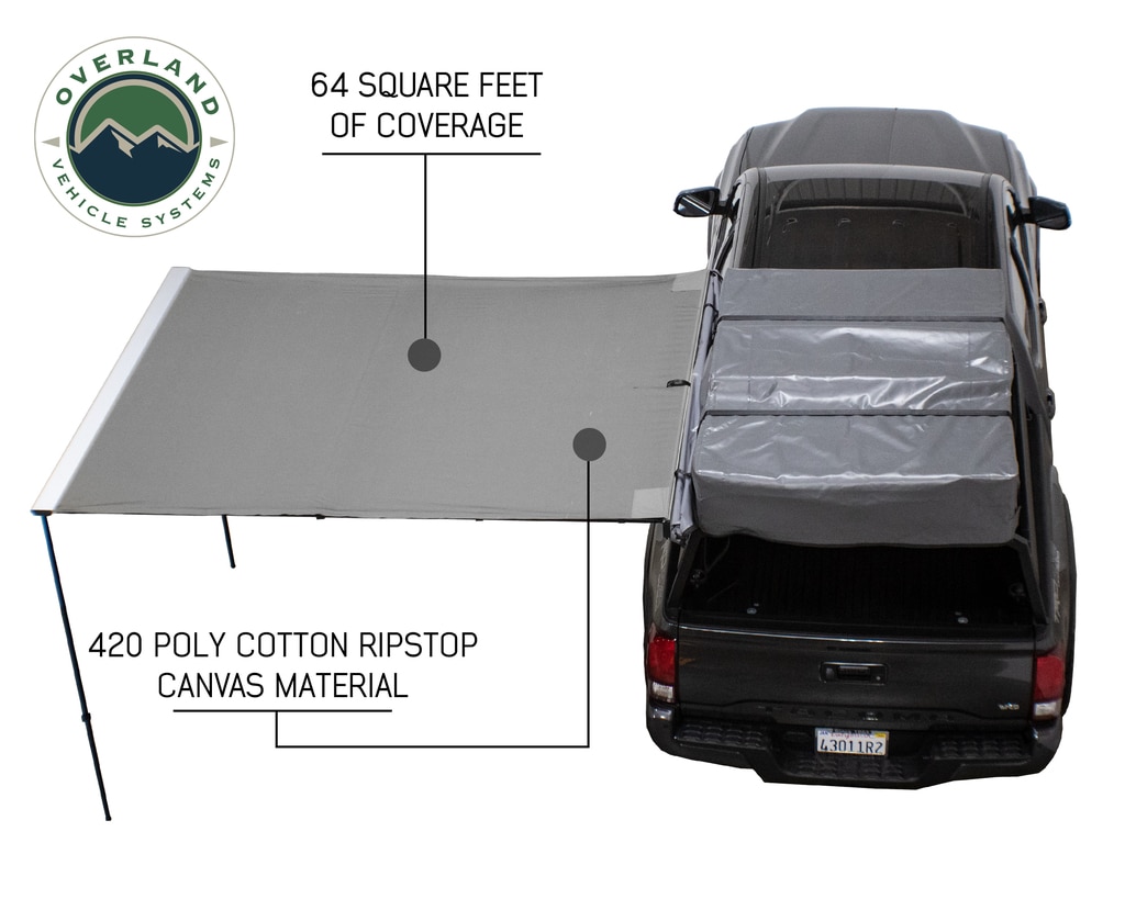 Overland Vehicle Systems Awning 2.0-6.5 Foot With Black Cover Universal Nomadic - Click Image to Close