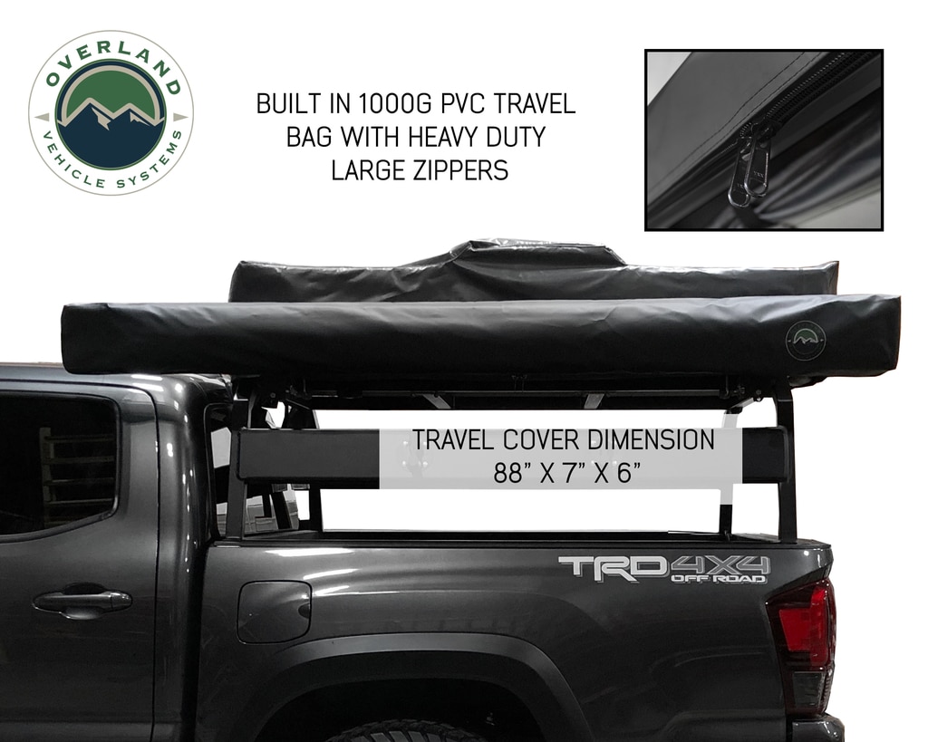 Overland Vehicle Systems Awning 2.0-6.5 Foot With Black Cover Universal Nomadic - Click Image to Close