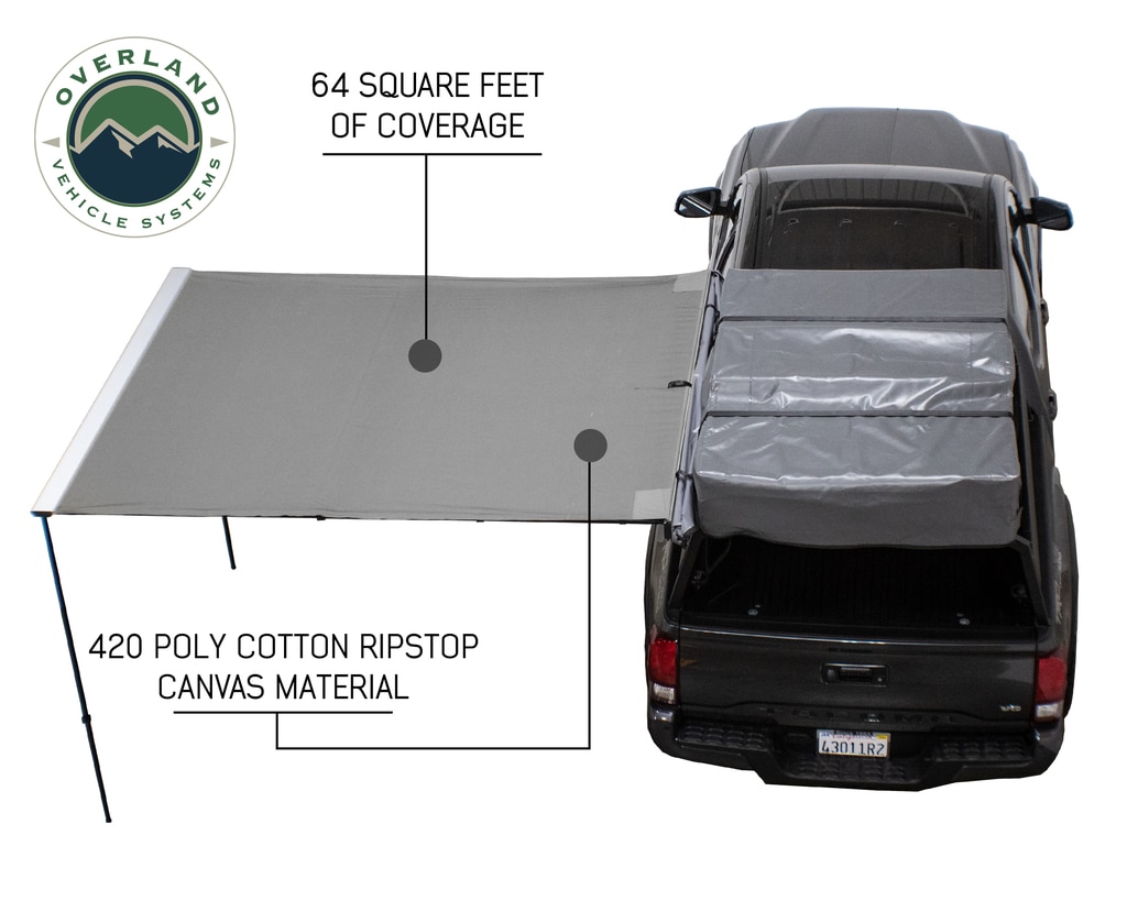 Overland Vehicle Systems Awning 2.5-8.0 Foot With Black Cover Universal Nomadic - Click Image to Close