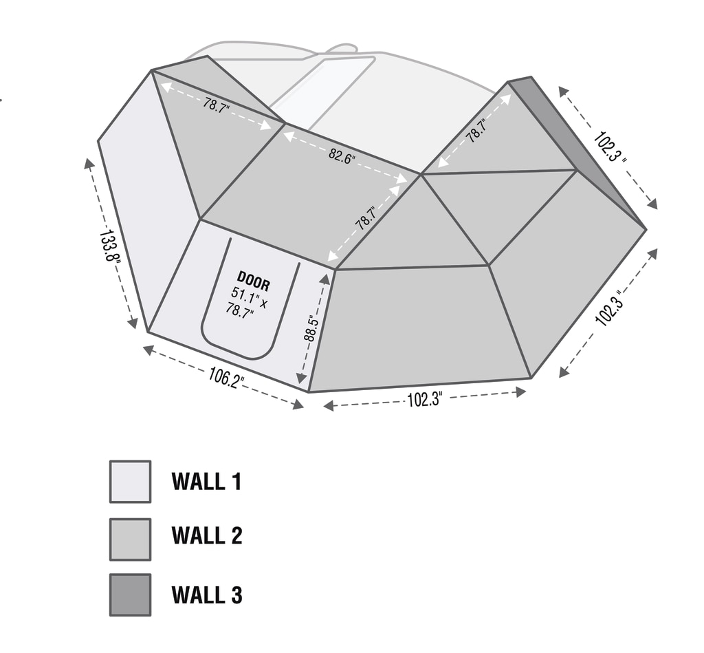 Overland Vehicle Systems Nomadic 270 Drivers Side Awning Wall 3 - Click Image to Close