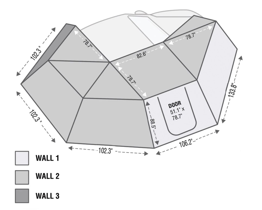 Overland Vehicle Systems Nomadic 270 Passenger Side Awning Wall 3 - Click Image to Close