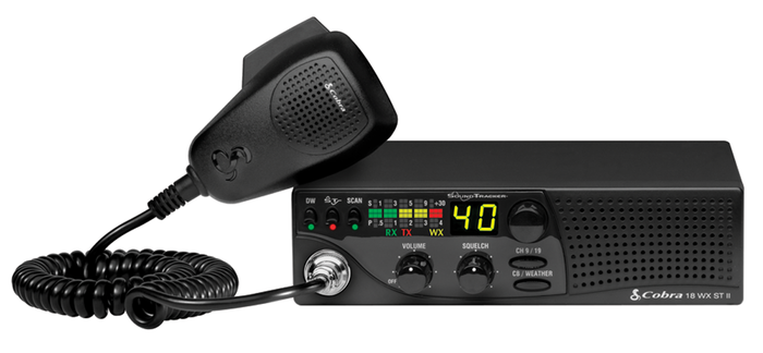 Cobra 18 WX ST II 40 Channel 4Watt CB Radio with Weather and Soundtracker Noise Reduction System - Click Image to Close
