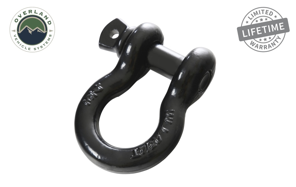Overland Vehicle Systems Recovery Shackle 3/4 Inch 4.75 Ton Steel Gloss Black