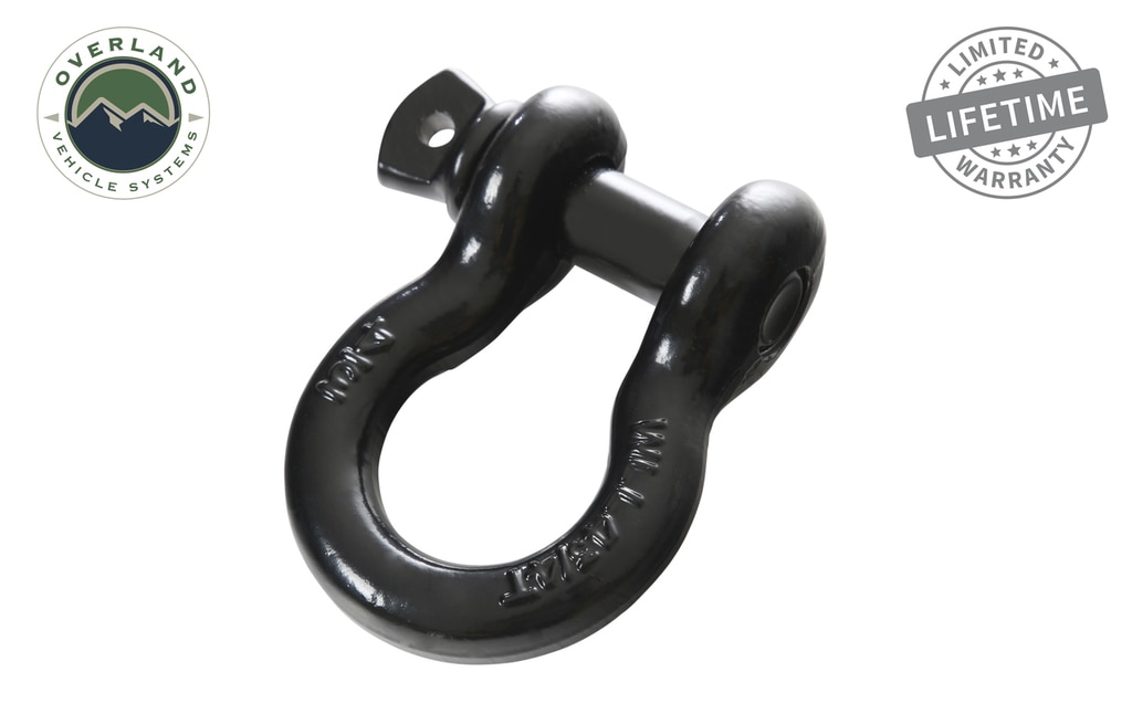 Overland Vehicle Systems Recovery Shackle 3/4 Inch 4.75 Ton Steel Gloss Black - Click Image to Close