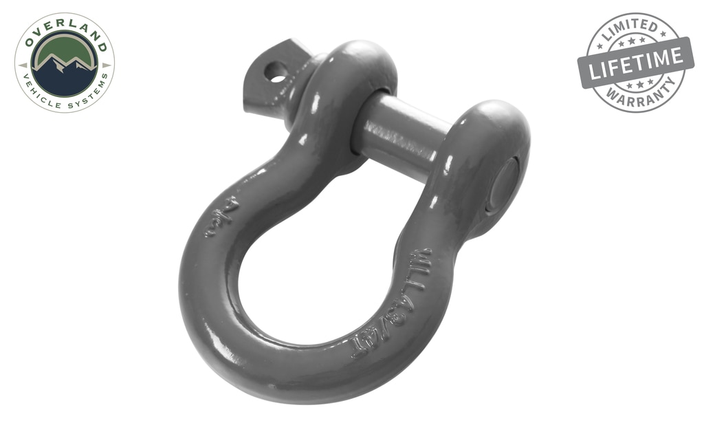 Overland Vehicle Systems Recovery Shackle 3/4 Inch 4.75 Ton Gray Universal - Click Image to Close