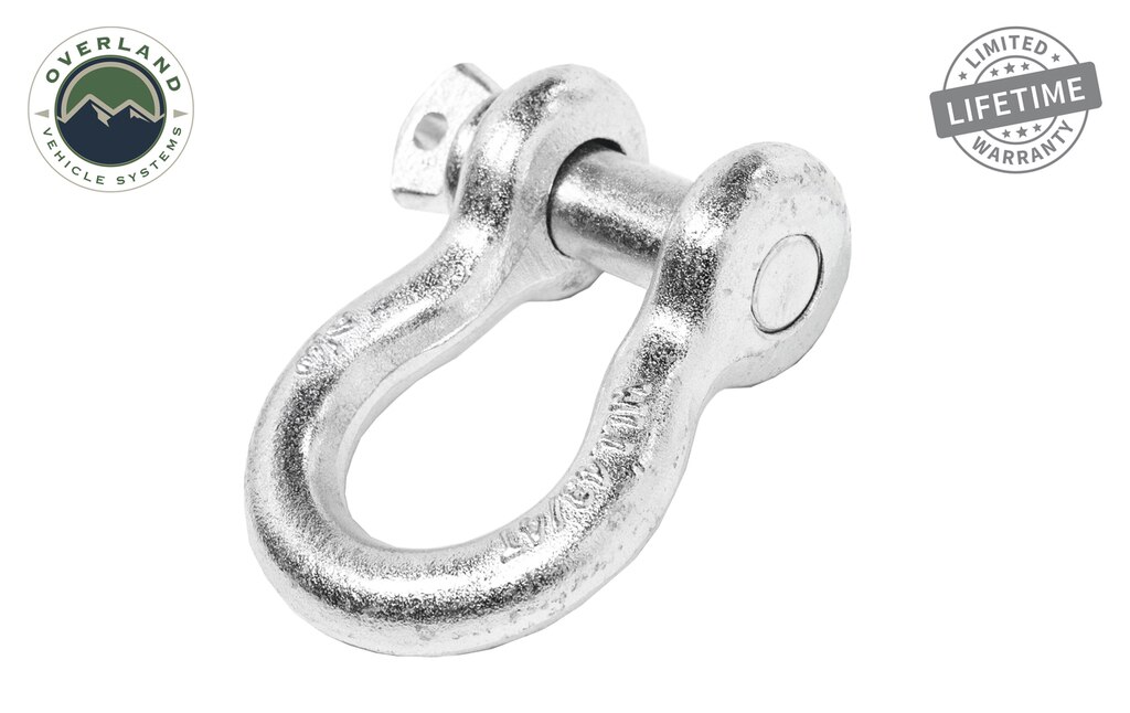 Overland Vehicle Systems Recovery Shackle 3/4 Inch 4.75 Ton Steel Zinc - Click Image to Close