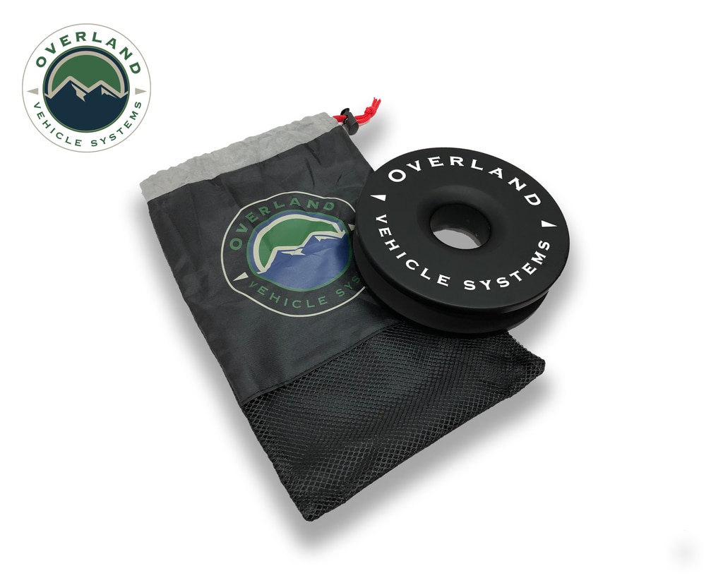 Overland Vehicle Systems Recovery Ring 6.25 Inch 45,000 LBS Black With Storage Bag Universal