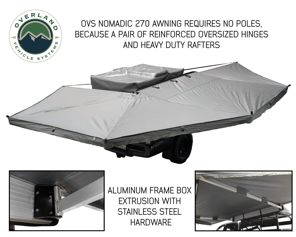 Overland Vehicle Systems Awning 270 Degree Awning and Wall 1, 2, & 3, W/Mounting Brackets Passenger Side Nomadic