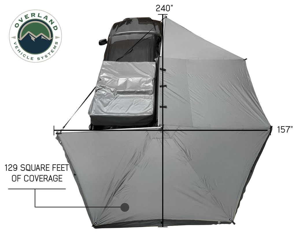 Overland Vehicle Systems Awning 270 Degree Awning and Wall 1, 2, & 3, W/Mounting Brackets Passenger Side Nomadic