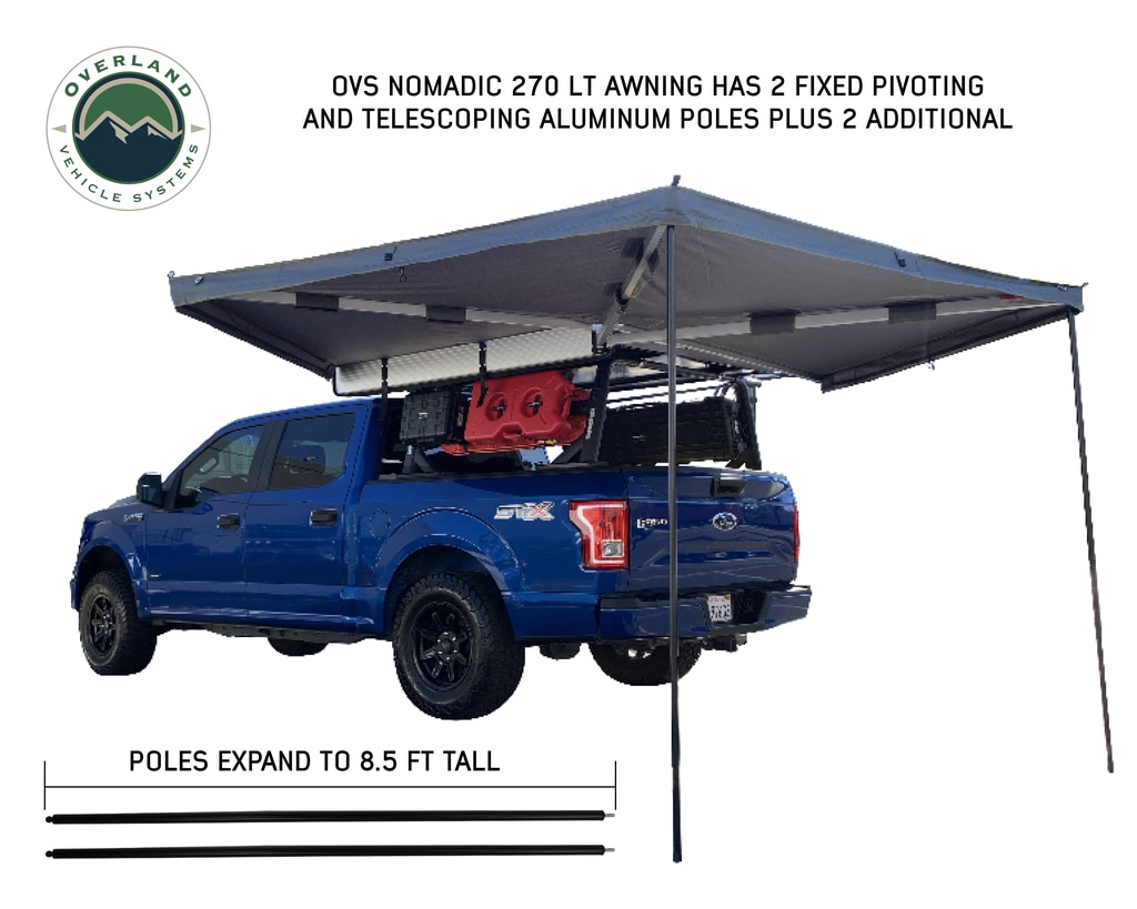 Overland Vehicle Systems Nomadic 270 LT Driver Side Awning With Bracket Kit