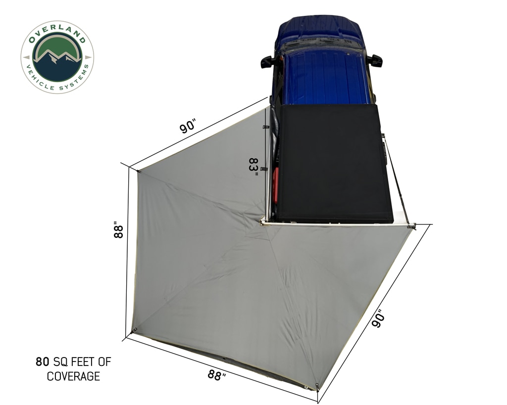 Overland Vehicle Systems Nomadic 270 LT Driver Side Awning With Bracket Kit