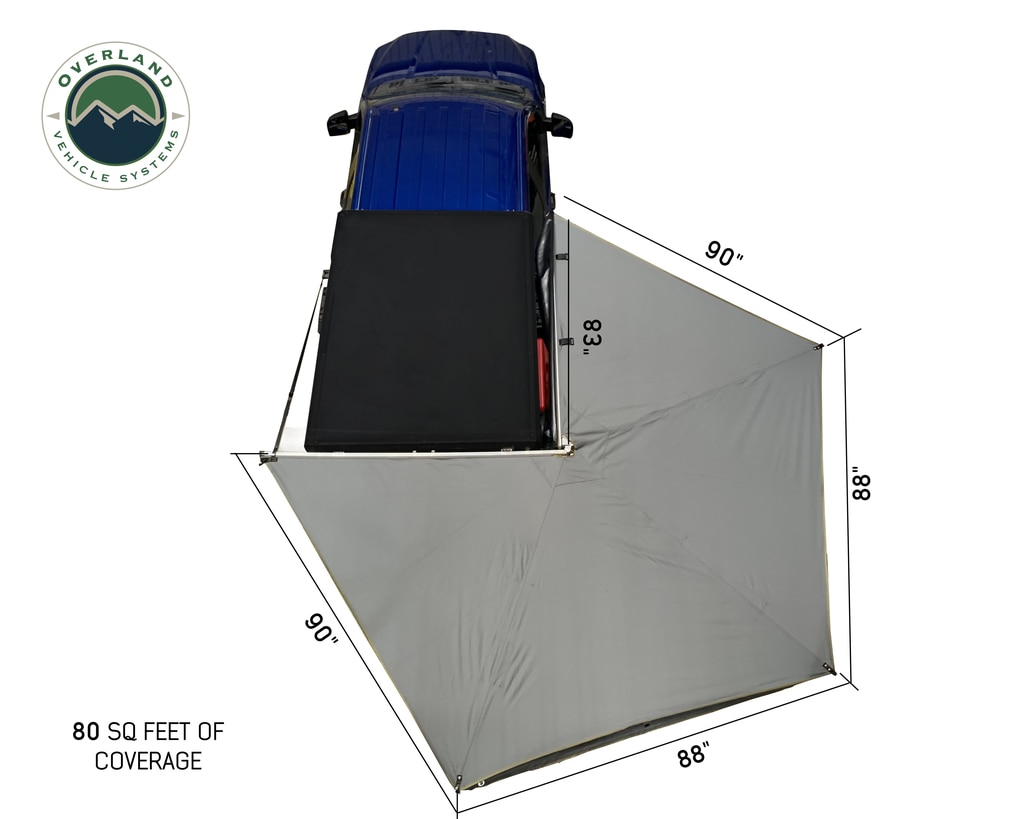 Overland Vehicle Systems Nomadic 270 LT Passenger Side Awning With Bracket Kit - Click Image to Close