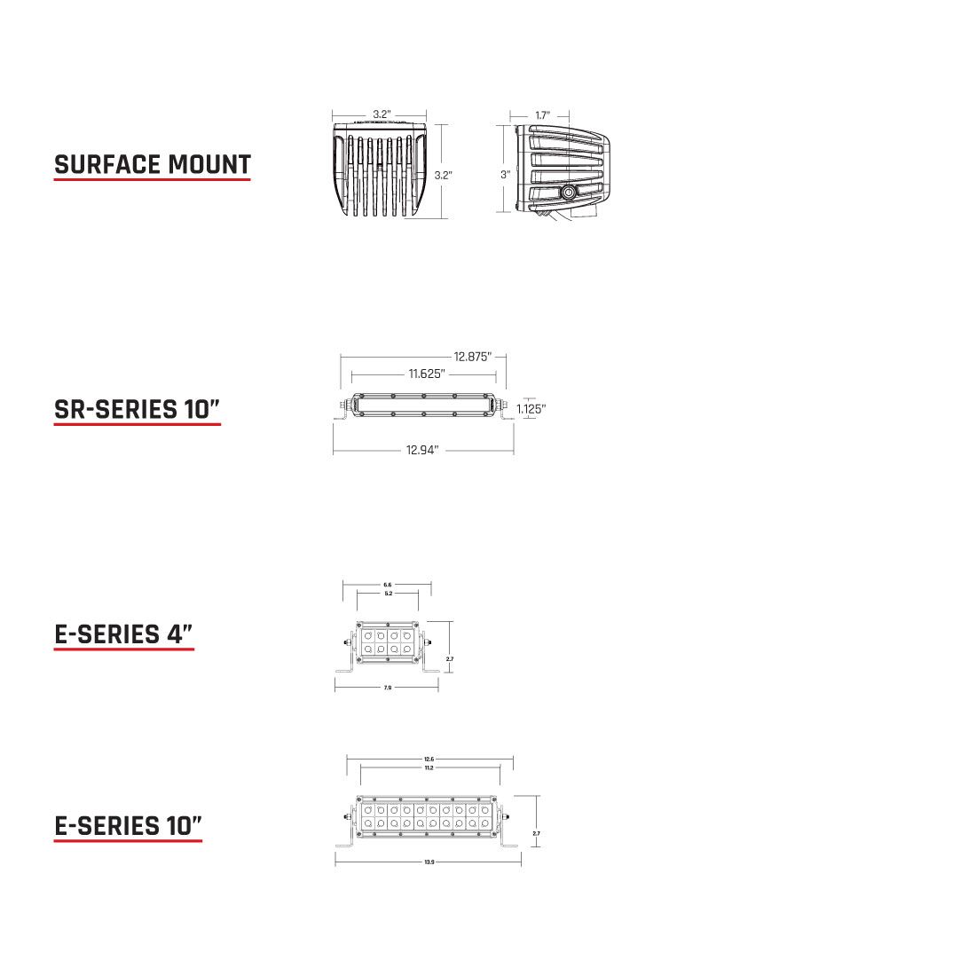 Rigid Industries Infrared Spot Surface Mount Pair D-Series Pro - Click Image to Close