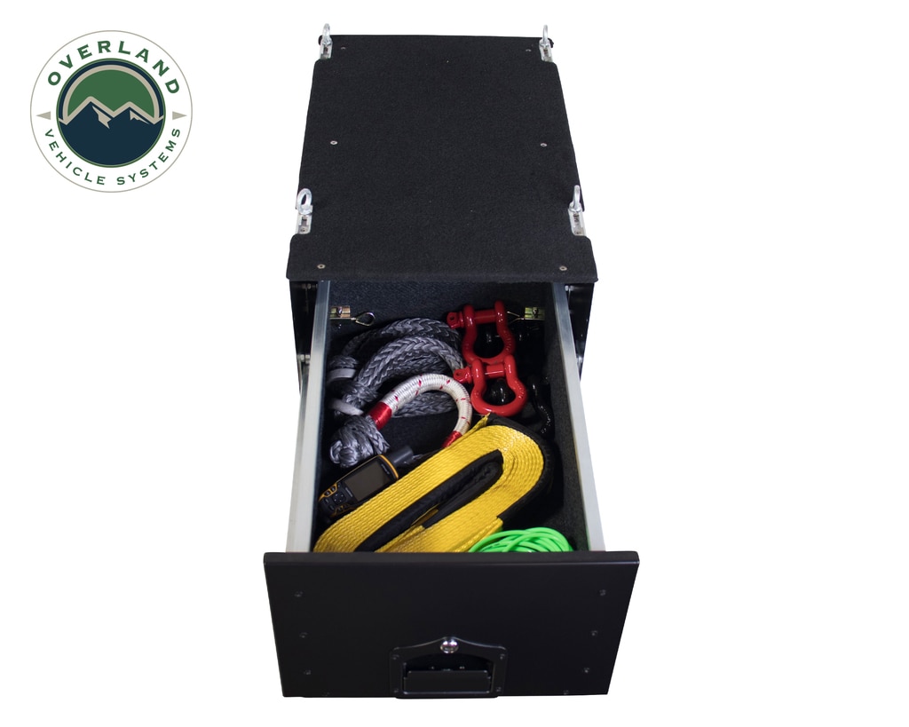 Overland Vehicle Systems Cargo Box With Slide Out Drawer Size Black Powder Coat Universal