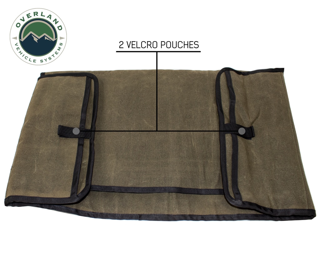 Overland Vehicle Systems Rolled Bag General Tools With Handle And Straps Brown 16 LB Waxed Canvas Canyon Bag Universal