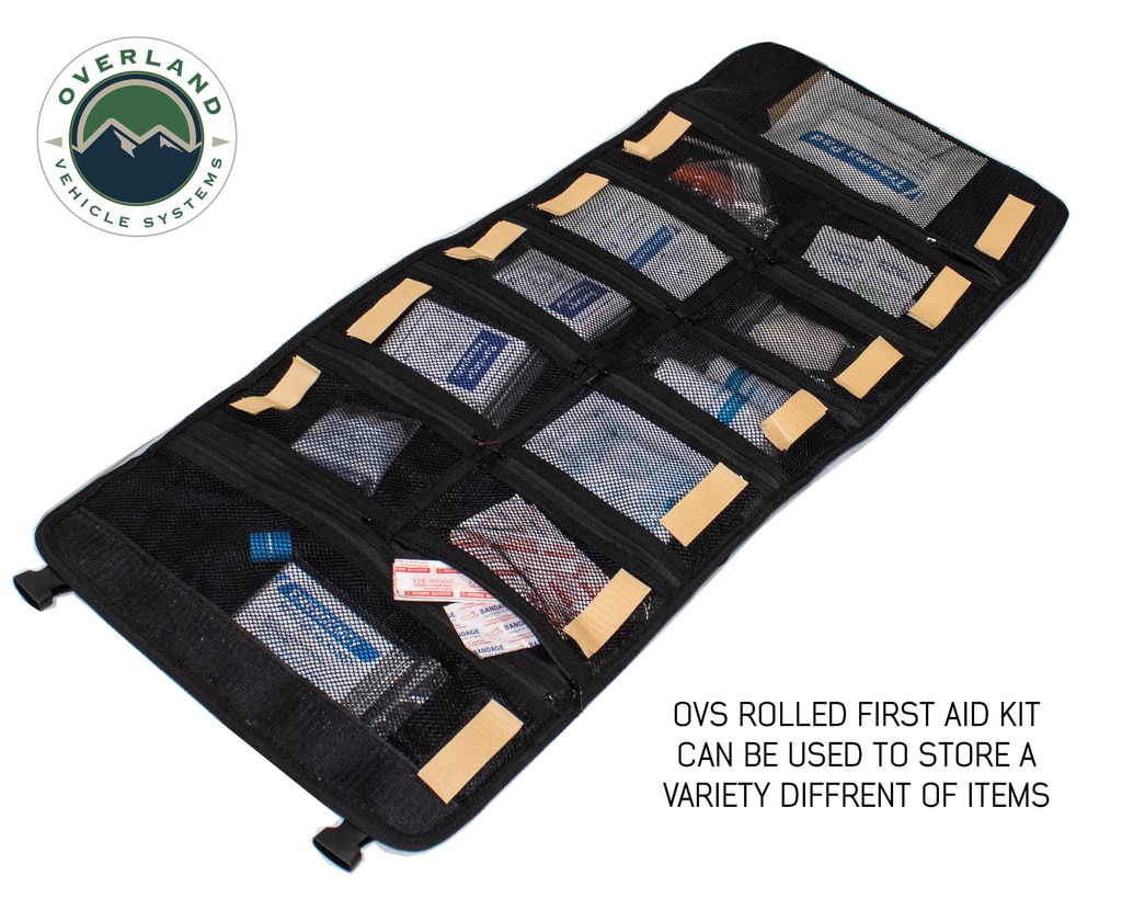 Overland Vehicle Systems First Aid Bag Rolled Brown 16 Lb Waxed Canvas Canyon Bag - Click Image to Close