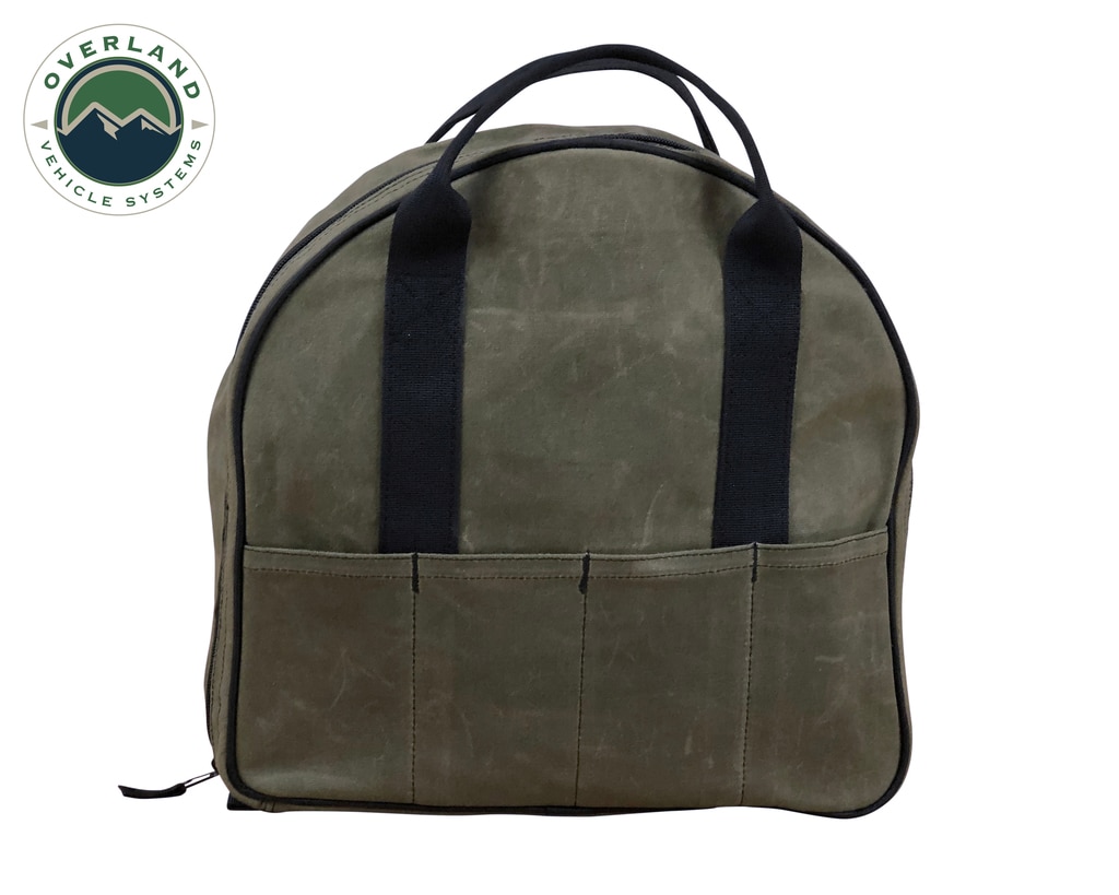 Overland Vehicle Systems Jumper Cable Bag 16 Lb Waxed Canvas - Click Image to Close