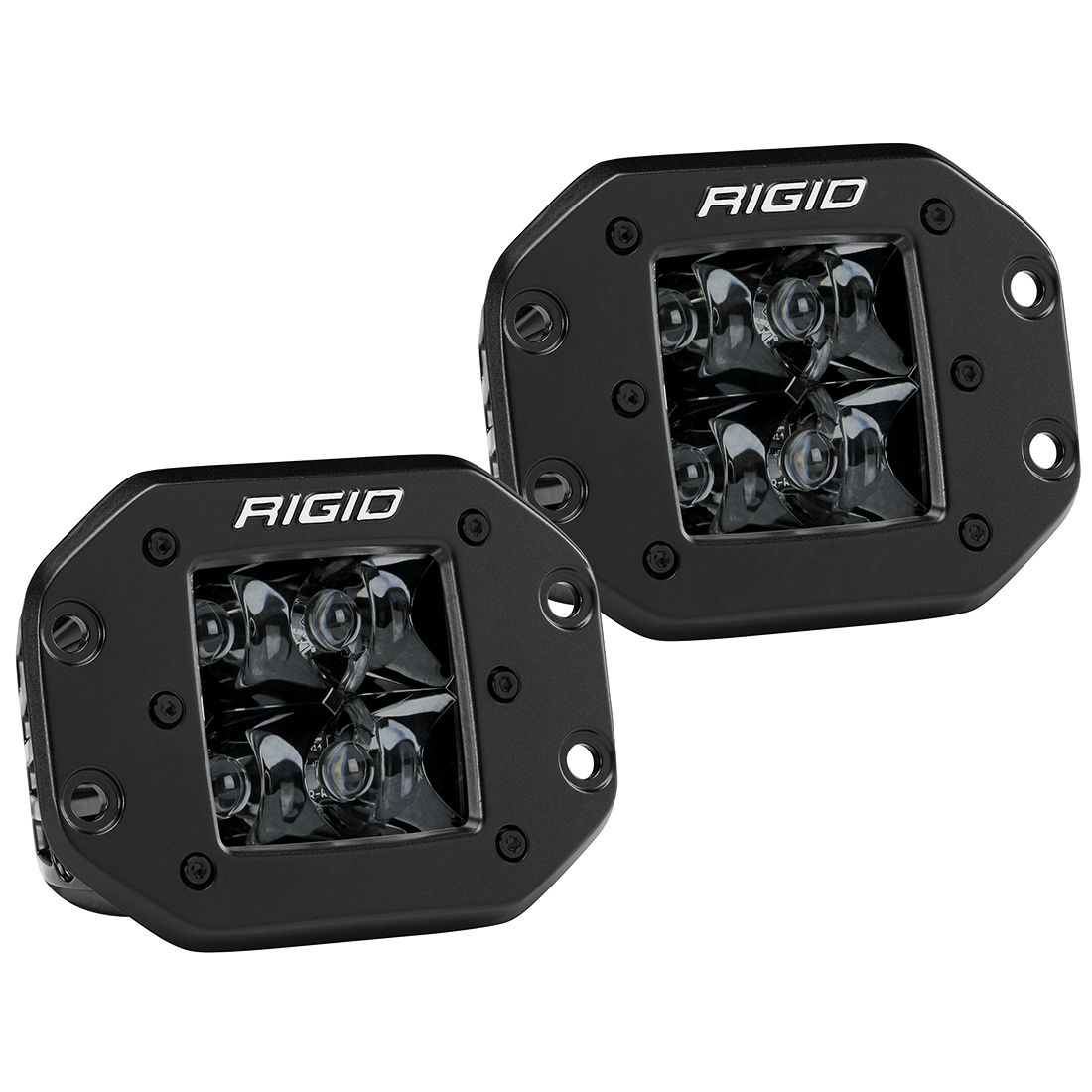 Rigid Industries Spot Flush Mount Midnight Pair D-Series Pro - Click Image to Close