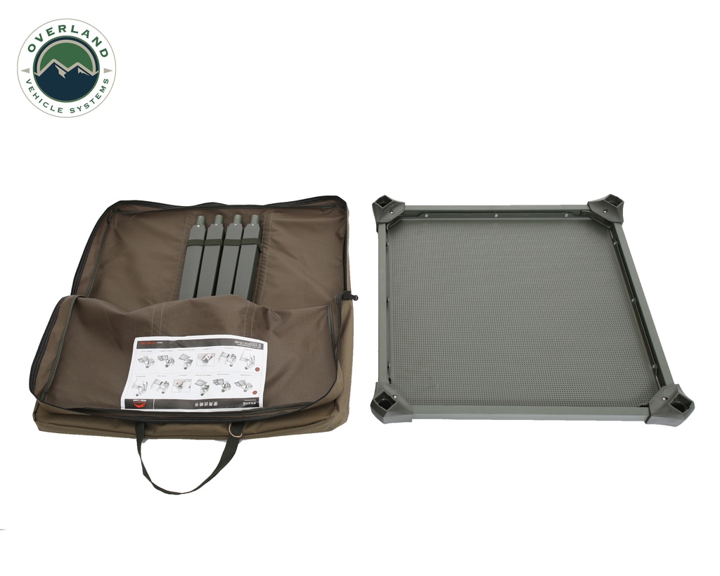 Overland Vehicle Systems Camping Table Folding Portable Camping Table Small With Storage Case Wild Land - Click Image to Close