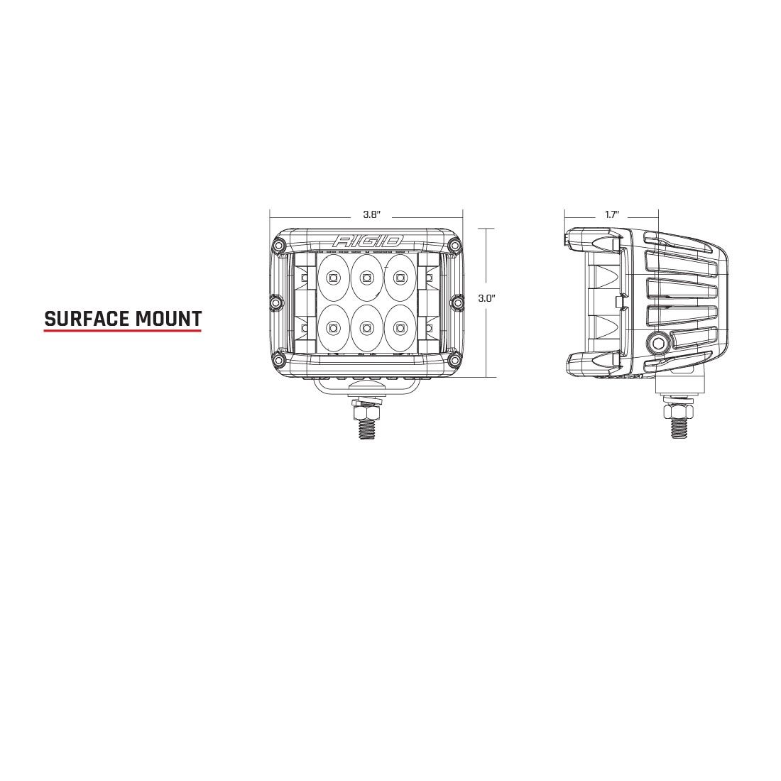 Rigid Industries Flood Surface Mount D-SS Pro - Click Image to Close