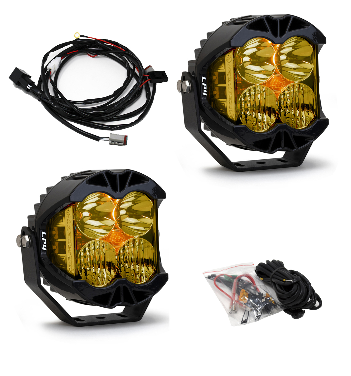 LP4 Pro LED Driving/Combo Amber Lens Pair Baja Designs - Click Image to Close