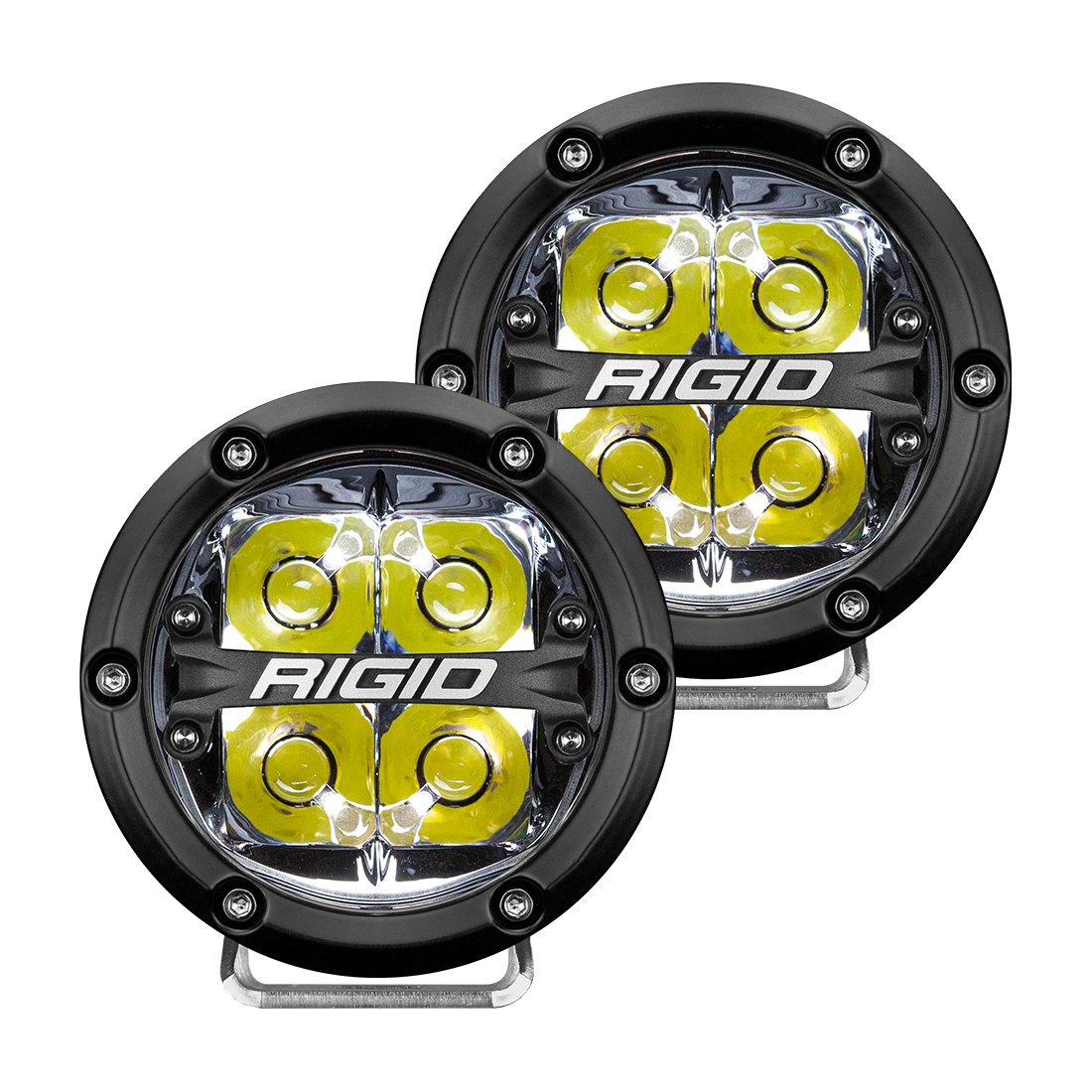 Rigid Industries 360-Series 4 Inch Led Off-Road Spot Beam White Backlight Pair - Click Image to Close