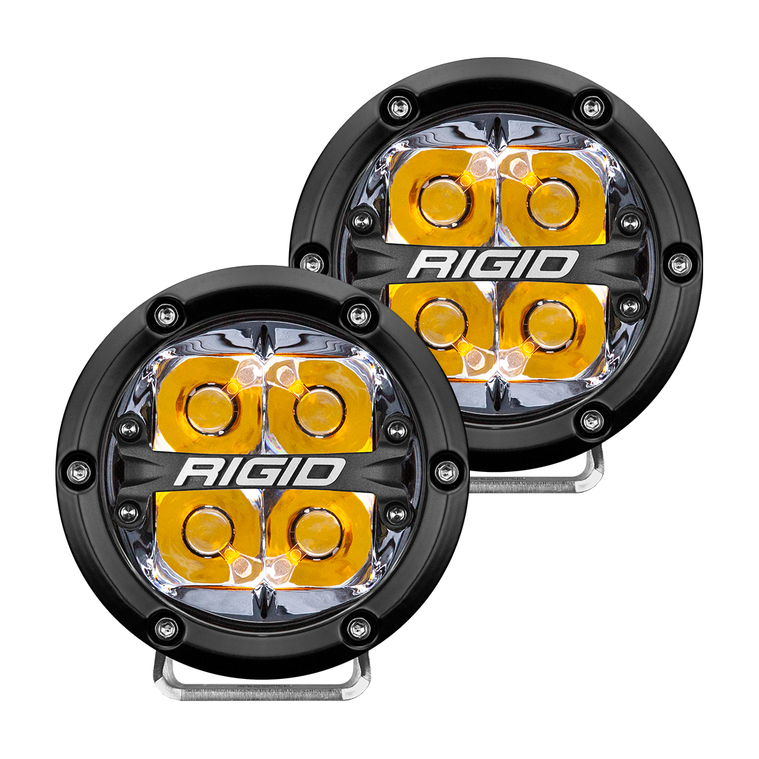 Rigid Industries 360-Series 4 Inch Led Off-Road Spot Beam Amber Backlight Pair